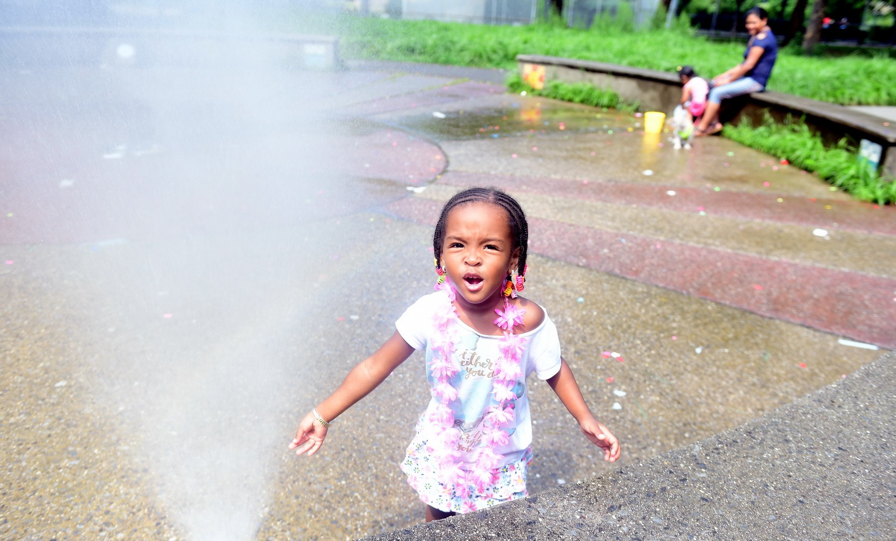 Spray showers at Crotona Park in the Bronx.