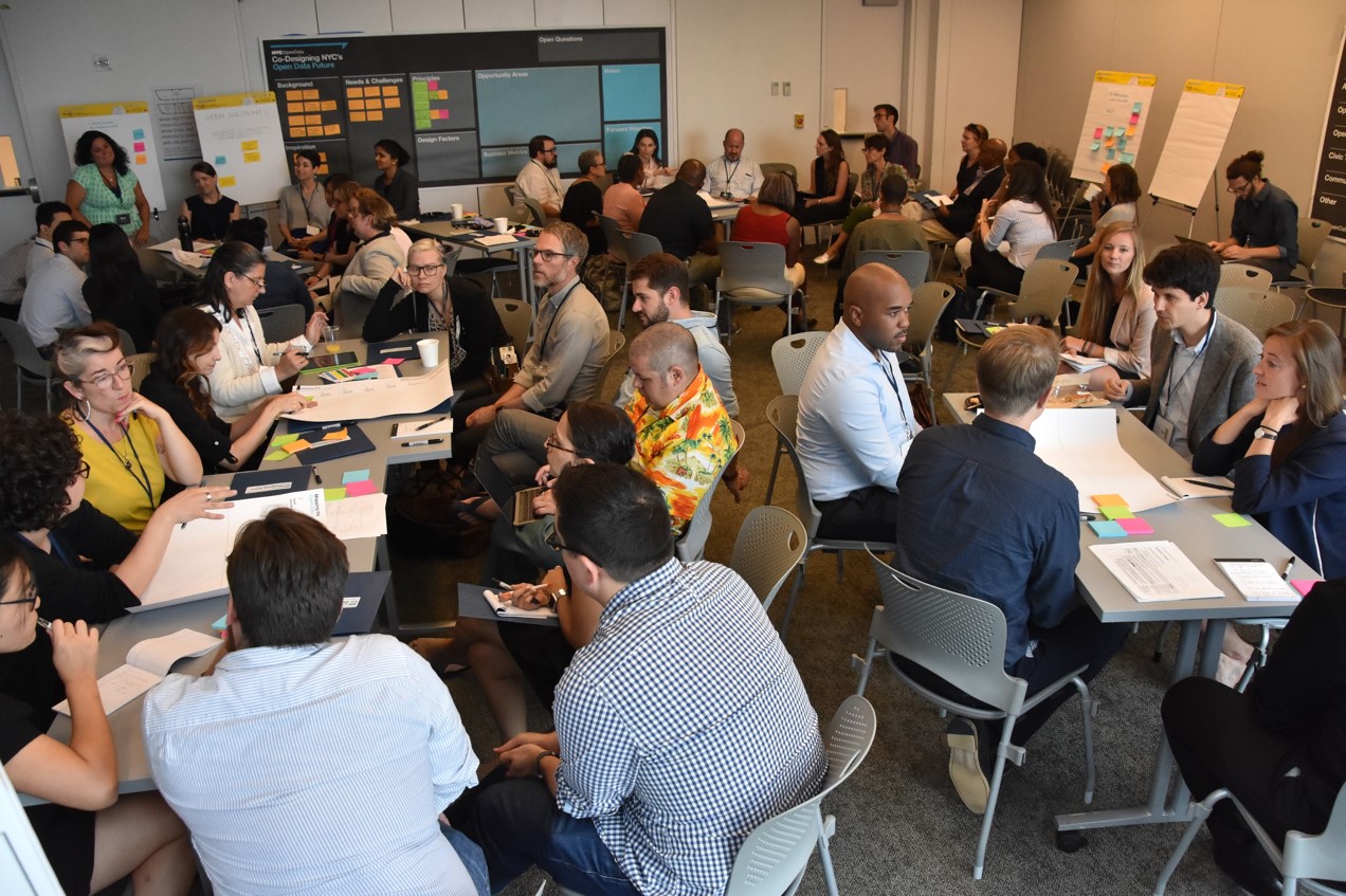 A photo of some of the participants from the Co-designing the Future of NYC's Open Data Workshop.
