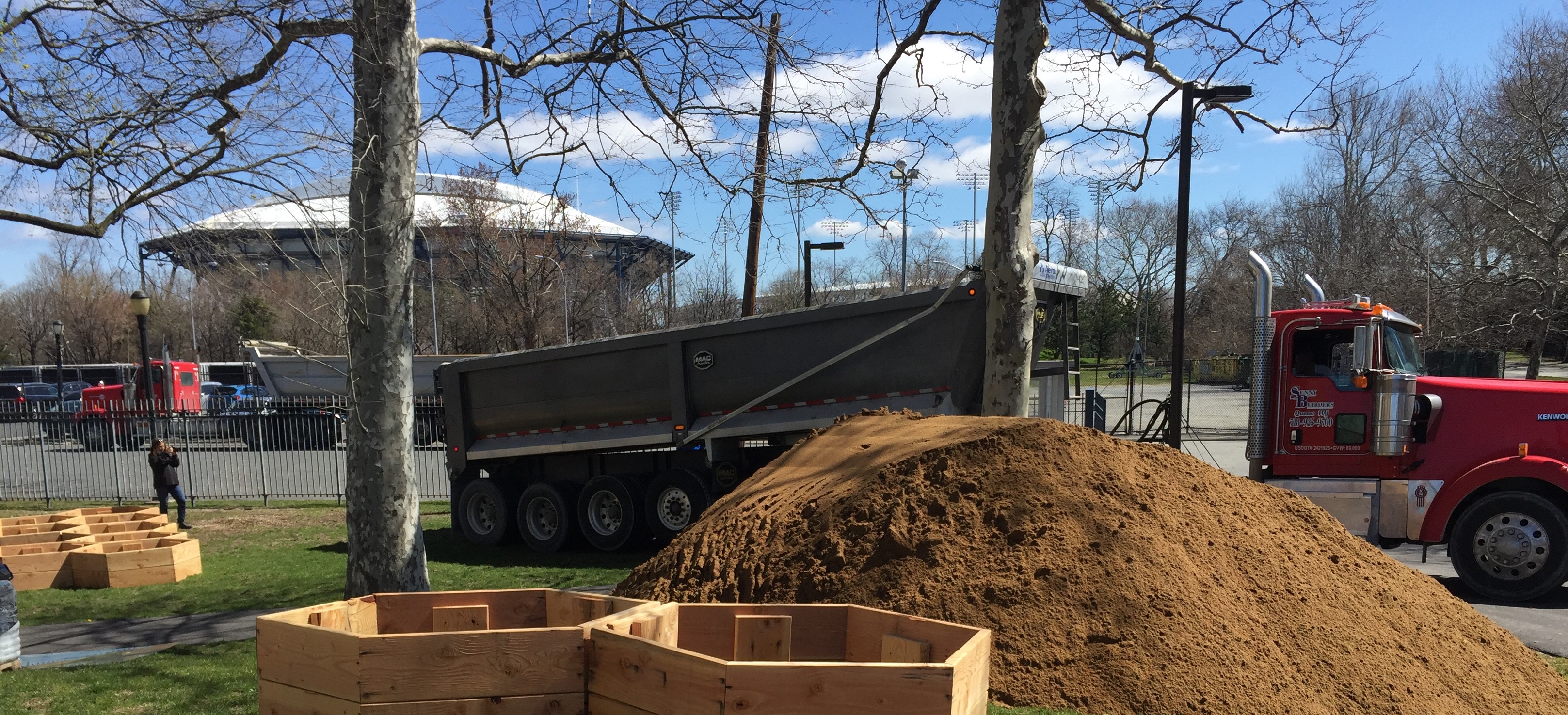 A clean soil receiving site at the NY Hall of Science.